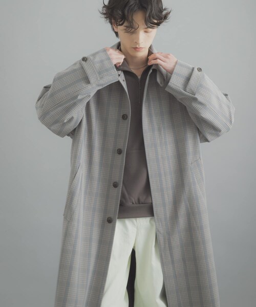 SENSE OF PLACE by URBAN RESEARCH(センスオブプレイスバイアーバンリサーチ)の「バルマカーンルーズコート(ステンカラーコート・メンズ・BEIGE/NAVY/BEG CHECK・M/L)」の17枚目の写真
