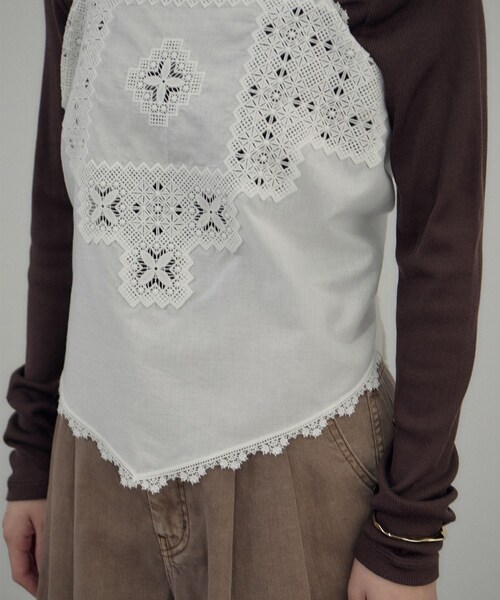 ADAM ET ROPE'（アダムエロペ）の「クロスレースマルチキャミソール（キャミソール・レディース・ブラック/オフホワイト・F）」の20枚目の写真