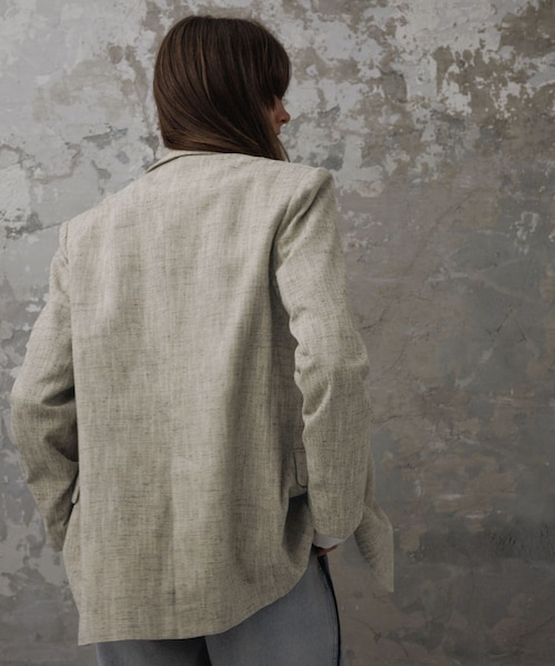 ADAM ET ROPE'（アダムエロペ）の「【EMOELLE】シルクネップテーラードジャケット（テーラードジャケット・レディース・ダークブラウン系/ベージュ/ベージュ系・36/38）」の15枚目の写真