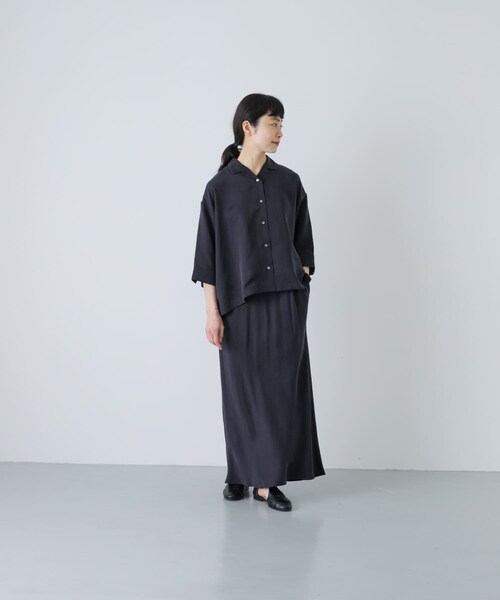 かぐれ（カグレ）の「『2サイズ展開』キュプラバイアススカート（スカート・レディース・NAVY/BLACK・0/1）」の20枚目の写真