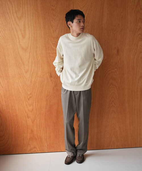 URBAN RESEARCH DOORS（アーバンリサーチドアーズ）の「『仁村紗和さん着用』『UR TECH 200日ニット』 モックネック（ニット/セーター・メンズ・OFF/APRICOT/C.NAVY/BLACK/BROWN・M/L/XL）」の13枚目の写真