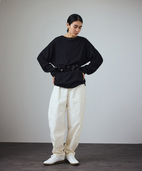 ADAM ET ROPE'(アダムエロペ)の「【J'aDoRe限定】【extreme cashmere(エクストリーム・カシミア)】rain(ベルト・レディース・ネイビー・F)」の4枚目の写真