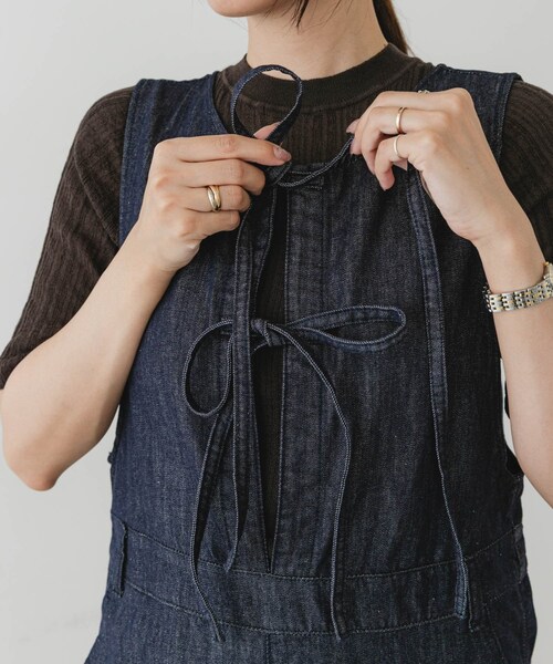 URBAN RESEARCH ROSSO（アーバンリサーチロッソ）の「F by ROSSO　デニムリボンオールインワン（サロペット/オーバーオール・レディース・INDIGO・36/38）」の7枚目の写真