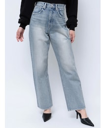 GYDA | ハイウエスト DEEP SIDE BACK DAMAGE ワイド デニムパンツ(デニムパンツ)