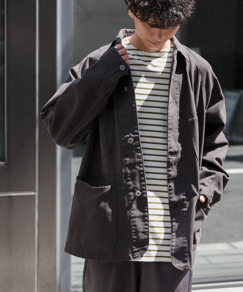 URBAN RESEARCH DOORS（アーバンリサーチドアーズ）の「FORK&SPOON　ガーメントダイツイルカバーオール（カバーオール・メンズ・CHARCOAL/IVORY・4/5）」の18枚目の写真