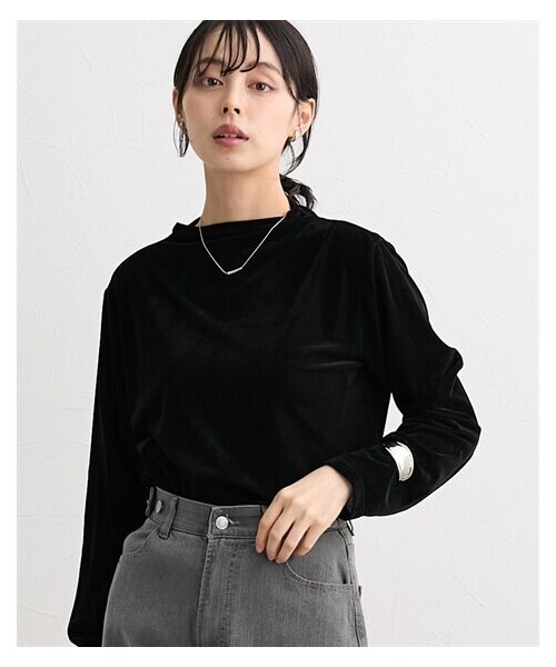 nissen（ニッセン）の「シアーベロアボトルネックトップス＜大きいサイズ有＞（Tシャツ/カットソー・レディース・アイボリー/モカ/チャコールグレー/ダスティブルー/黒・S/M/L/LL/3L/4L/5L/6L/ドロップ8L/ドロップ10L）」の16枚目の写真