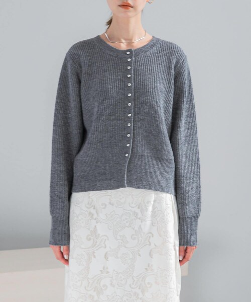 URBAN RESEARCH ROSSO（アーバンリサーチロッソ）の「ボタンデザインニットプルオーバー（カーディガン/ボレロ・レディース・WHITE/PINK/GRAY・Free）」の20枚目の写真
