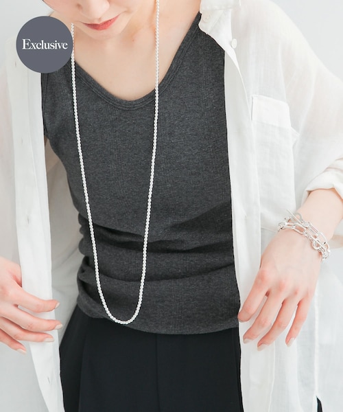 URBAN RESEARCH（アーバンリサーチ）の「『別注』Miller×URBAN RESEARCH　Prib Cami tank（キャミソール・レディース・IVORY/NVY BORDER/CHARCOAL・FREE）」の2枚目の写真