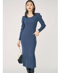 MERCURYDUO | パワショルマーメイドニットワンピース(ワンピース)