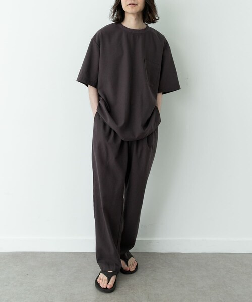 URBAN RESEARCH Sonny Label（アーバンリサーチサニーレーベル）の「接触冷感リネン混ショートスリーブTシャツ（Tシャツ/カットソー・メンズ・ストライプ/チャコール/ブラック・M/L/XL）」の18枚目の写真