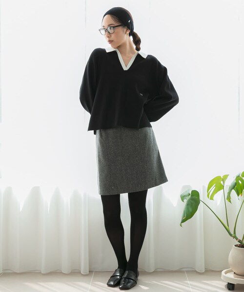 URBAN RESEARCH ROSSO（アーバンリサーチロッソ）の「F by ROSSO　ラガーニットプルオーバー（ニット/セーター・レディース・GRAY BD/NAVY BD/BLACK・Free）」の9枚目の写真