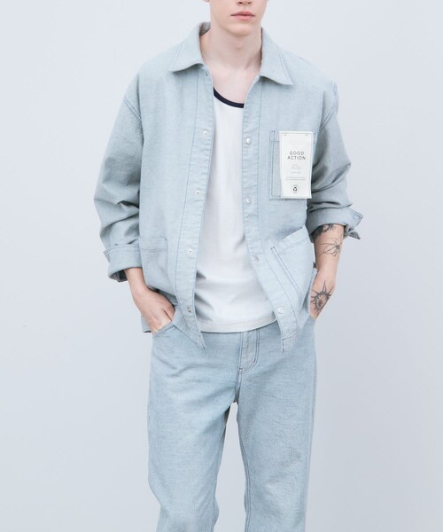THE GOODLAND MARKET（ザグッドランドマーケット）の「ザ グッドランド マーケット　RE DENIM COVERALL（デニムジャケット・メンズ・L.INDIGO・1/2/3）」の5枚目の写真