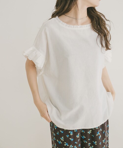 ITEMS URBANRESEARCH(アイテムズ アーバンリサーチ)の「ダブルフリルブラウス(シャツ/ブラウス・レディース・SRP/WHT/BRN・FREE)」の5枚目の写真