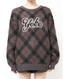 EMODA | チェックロゴオーバーニット(ニット/セーター)