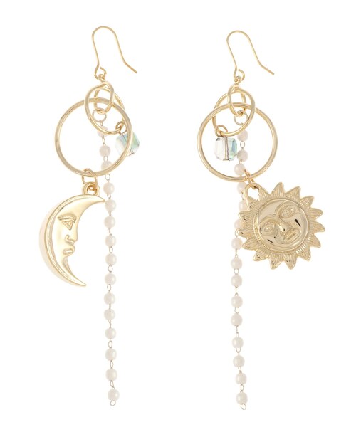 EVRIS（エヴリス）の「BALL CHAIN SUNNY ピアス（ピアス（両耳用）・レディース・シルバー/ゴールド・F）」の4枚目の写真