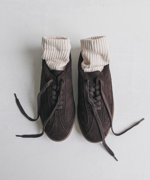 SENSE OF PLACE by URBAN RESEARCH（センスオブプレイスバイアーバンリサーチ）の「ジャーマントレーナースニーカー（スニーカー・レディース・CAMEL/NAVY/BROWN・S/M/L）」の4枚目の写真