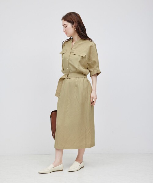 ROPE'（ロペ）の「スキッパーIラインワンピース（ワンピース・レディース・ブラック/ベージュ・36/38）」の11枚目の写真