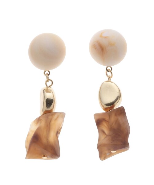 dazzlin（ダズリン）の「クリアウッドピアス（ピアス（両耳用）・レディース・ブラウン/オレンジ/クリア・F）」の13枚目の写真