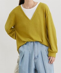 nissen | 深Ｖレイヤードプルオーバー(Tシャツ/カットソー)
