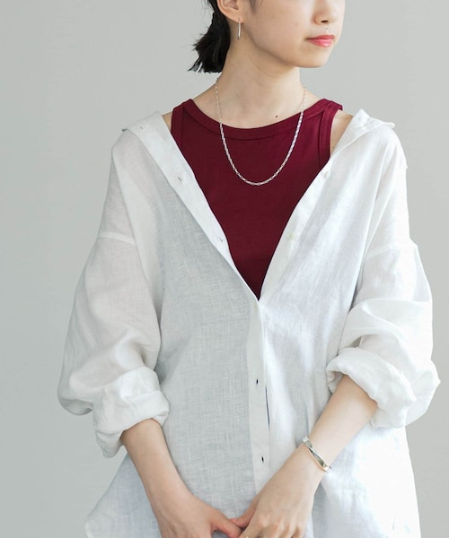 URBAN RESEARCH（アーバンリサーチ）の「『MADE IN JAPAN』アメリカンスリーブタンクトップ（タンクトップ・レディース・BORDEAUX/OFF/BEIGE/PINK・FREE）」の4枚目の写真