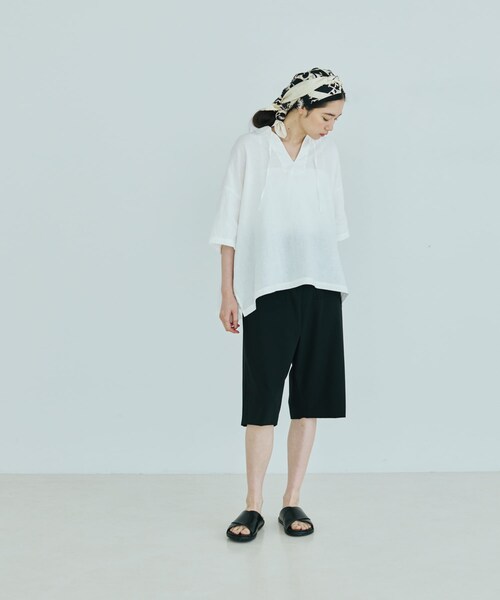 かぐれ（カグレ）の「リネンスキッパーシャツ（シャツ/ブラウス・レディース・OFF/BLACK/MINT・Free）」の12枚目の写真
