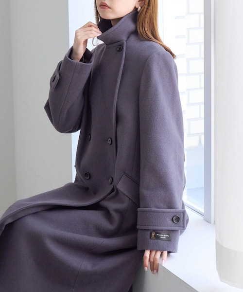 ROPE' PICNIC(ロペピクニック)の「JAPAN FABRIC ダブルチェスターロング丈ウールコート(チェスターコート・レディース・ブラック/グレー/ベージュ系/ラベンダー・F)」の2枚目の写真