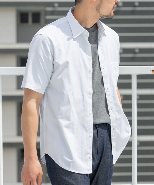 URBAN RESEARCH ROSSO（アーバンリサーチロッソ）の「『防シワ』『XLサイズあり』ハイパフォーマンスリネンレギュラー半袖シャツ（シャツ/ブラウス・メンズ・BEIGE/WHITE/BLACK/NAVY/KHAKI/BLK STRIPE/BLK CHECK・S/M/L/XL）」の9枚目の写真