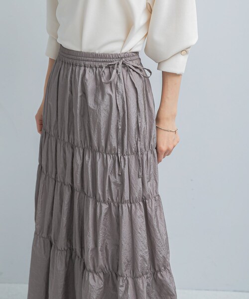 URBAN RESEARCH ROSSO（アーバンリサーチロッソ）の「ブライトシャーリングスカート（スカート・レディース・GRAY/BLACK・Free）」の22枚目の写真