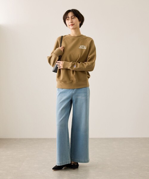 ROPE' PICNIC（ロペピクニック）の「【Champion/チャンピオン別注】アソートロゴスウェットプルオーバー/リンクコーデ（スウェット・レディース・キナリ系/ブラウン/サックス・F）」の20枚目の写真