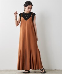 CHIC STYLE | 大きいサイズ裾フレアキャミソールマキシワンピースシックスタイル(ワンピース)