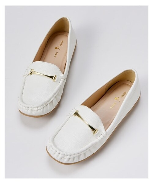 nissen（ニッセン）の「【ゆったり幅広】ビット付モカシン（低反発中敷）（ワイズ４Ｅ）（ローファー・メンズ・黒/グレージュ/シャンパンベージュ/ネイビー/ホワイト/マスタード/シルバー・M=23.0~23.5cm/4E/L=24.0~24.5cm/4E/LL=25.0~25.5cm/4E/3L=26.0~26.5cm/4E）」の9枚目の写真