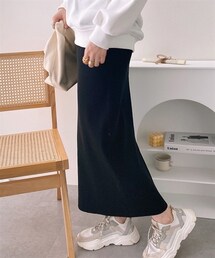 nissen | セルフカット　リブＩラインスカート(スカート)