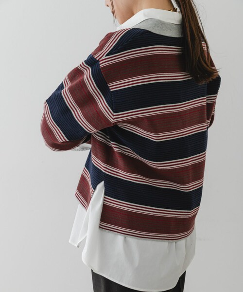 URBAN RESEARCH ROSSO（アーバンリサーチロッソ）の「F by ROSSO　ラガーニットプルオーバー（ニット/セーター・レディース・GRAY BD/NAVY BD/BLACK・Free）」の15枚目の写真