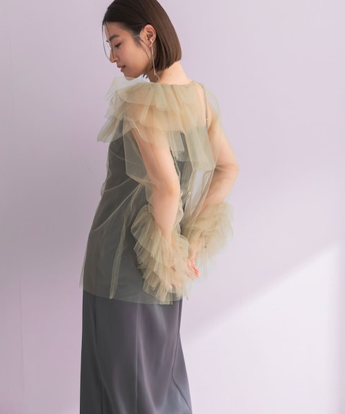 URBAN RESEARCH ROSSO（アーバンリサーチロッソ）の「ANDRESD　BLOOMING TULLE DRESS（ワンピース・レディース・L.BLUE/OLIVE/BLACK・36/38）」の16枚目の写真