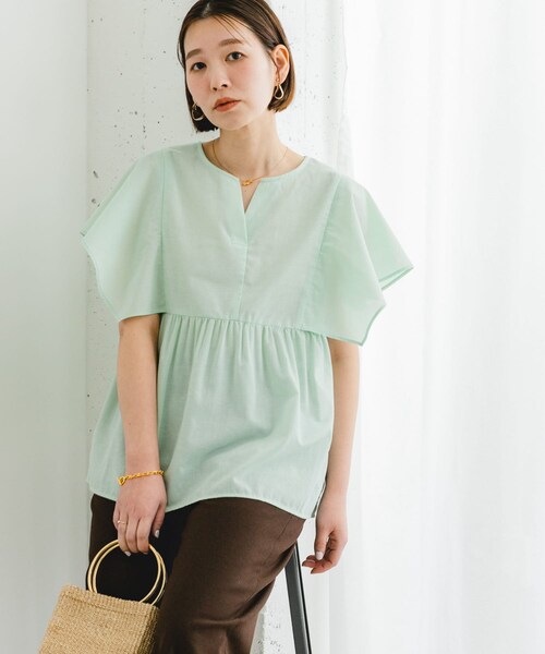 URBAN RESEARCH ROSSO（アーバンリサーチロッソ）の「『UR TECH』F by ROSSO　スクエアスリーブブラウス（シャツ/ブラウス・レディース・BLUE ST/GRAY/MINT/PINK/NAVY・FREE）」の17枚目の写真