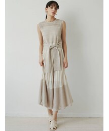 LAGUNAMOON | ウエストマークメッシュニットワンピース(ワンピース)
