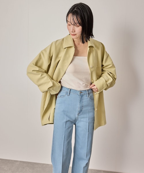 NERGY（ナージー）の「【ウォッシャブル対応】フェイクスエードシャツジャケット（その他アウター・レディース・ベージュ/ライトグリーン・F）」の16枚目の写真