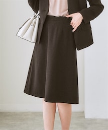7days Life Styling | 【レディーススーツ】セットアップ対応洗えるウール調ストレッチセミフレアスカート（上下別売）(スーツスカート)
