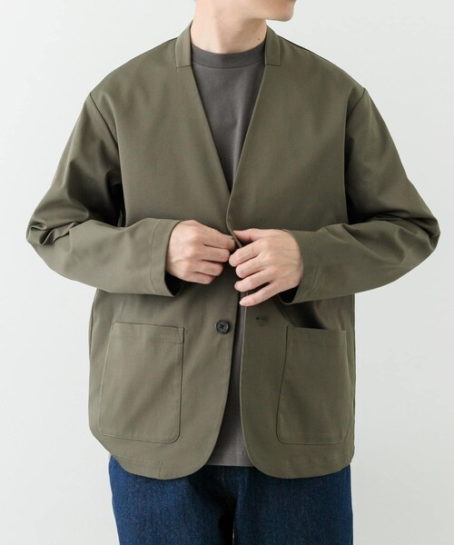 ITEMS URBANRESEARCH（アイテムズ アーバンリサーチ）の「『セットアップ対応』マシンウォッシャブルピケノーラペルジャケット（テーラードジャケット・メンズ・BLK/KHK/NVY・M/L）」の16枚目の写真