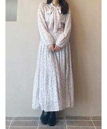 MERCURYDUO | ウエストリブプリーツワンピース(ワンピース)