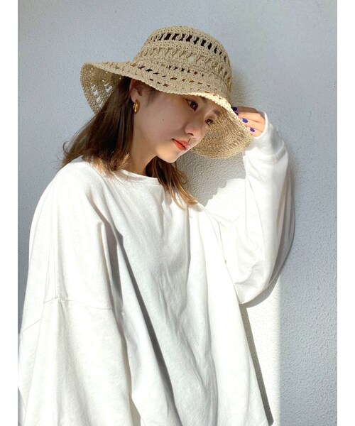 Ungrid（アングリッド）の「透かし編みHAT（ハット・レディース・ベージュ・F）」の5枚目の写真