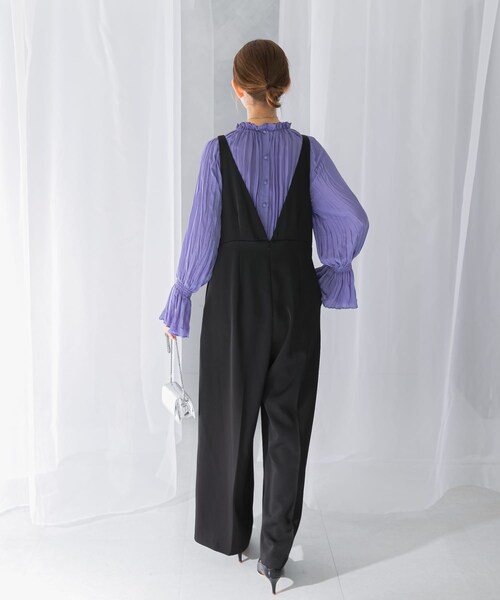 URBAN RESEARCH ROSSO（アーバンリサーチロッソ）の「ワイドパンツデザインオールインワン（サロペット/オーバーオール・レディース・BLACK/BEIGE・36/38）」の8枚目の写真