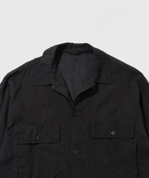 ADAM ET ROPE'(アダムエロペ)の「【blurhms/ブラームス】Silk-Co Voile Military Shirt(シャツ/ブラウス・メンズ・チャコール/ホワイト系・2/3/4)」の9枚目の写真