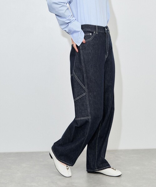 ADAM ET ROPE'(アダムエロペ)の「ワークデニムパンツ(デニムパンツ・レディース・キナリ系/ネイビー・36/38)」の21枚目の写真
