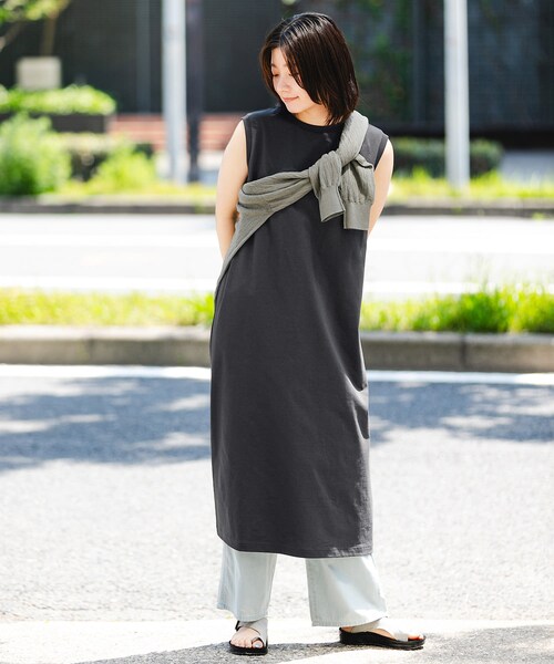 EKAL（エカル）の「製品染カットワンピース（ワンピース・レディース・グレージュ/ブラウン/グラファイト・one）」の16枚目の写真
