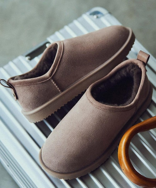 RODE SKO（ロデスコ）の「TEMPERATE　SHLOKムートン風スリッポンレインシューズ（レインシューズ・レディース・BLACK/GRAY・37/38/39）」の2枚目の写真