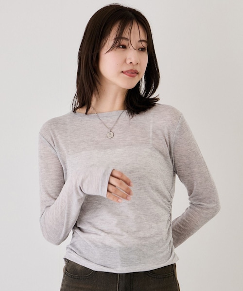 Jayro（ジャイロ）の「サイドギャザープルオーバー（Tシャツ/カットソー・レディース・ブラック/グレー/ホワイト系・M）」の3枚目の写真
