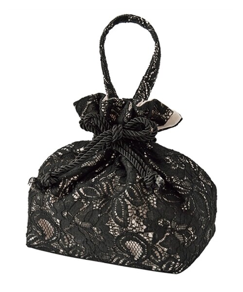 nissen（ニッセン）の「レース巾着（和装小物・レディース・アイボリー/黒・Y）」の3枚目の写真