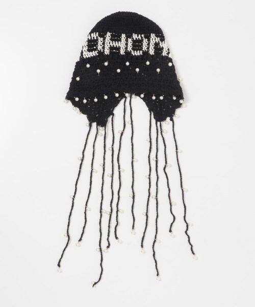 THE GOODLAND MARKET（ザグッドランドマーケット）の「old honey　58℃ KNIT CAP（ニットキャップ/ビーニー・レディース・BLACK/RED・Free）」の6枚目の写真