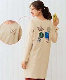 nissen | 大きいサイズデザインいろいろ選べる綿混プリントカットソーチュニック(チュニック)